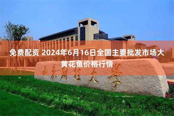   免费配资 2024年6月16日全国主要批发市场大黄花鱼价格行情