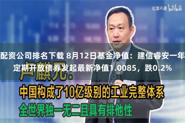   配资公司排名下载 8月12日基金净值：建信睿安一年定期开放债券发起最新净值1.0085，跌0.2%