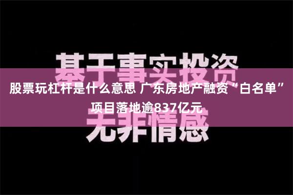 股票玩杠杆是什么意思 广东房地产融资“白名单”项目落地逾83