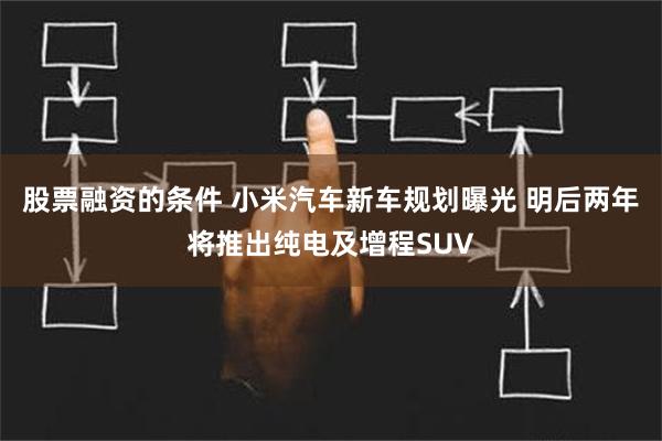 股票融资的条件 小米汽车新车规划曝光 明后两年将推出纯电及增