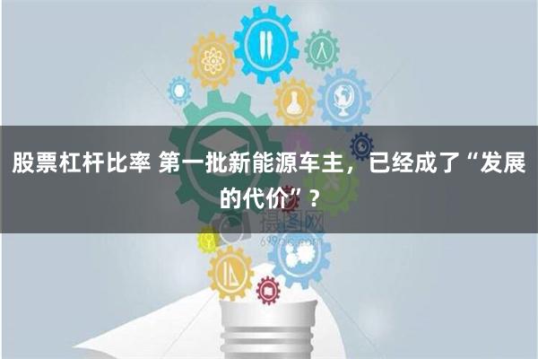 股票杠杆比率 第一批新能源车主，已经成了“发展的代价”？