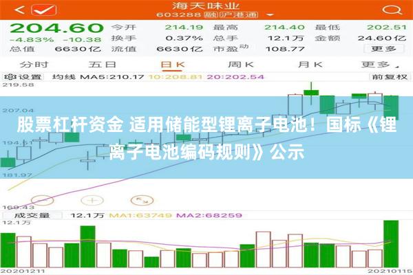 股票杠杆资金 适用储能型锂离子电池！国标《锂离子电池编码规则